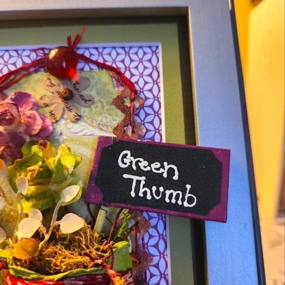 Handcrafted 3D Framed approx (7.5 x 9) GardenFloral Design.Home Decor or gift it